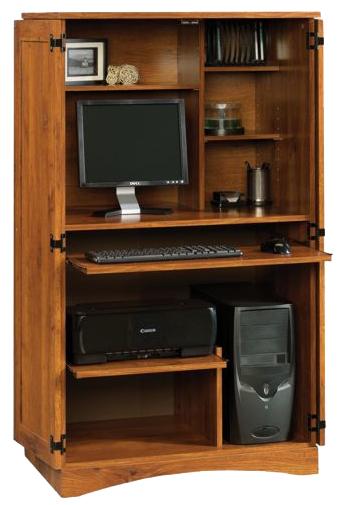 Sauder shop computer cabinet